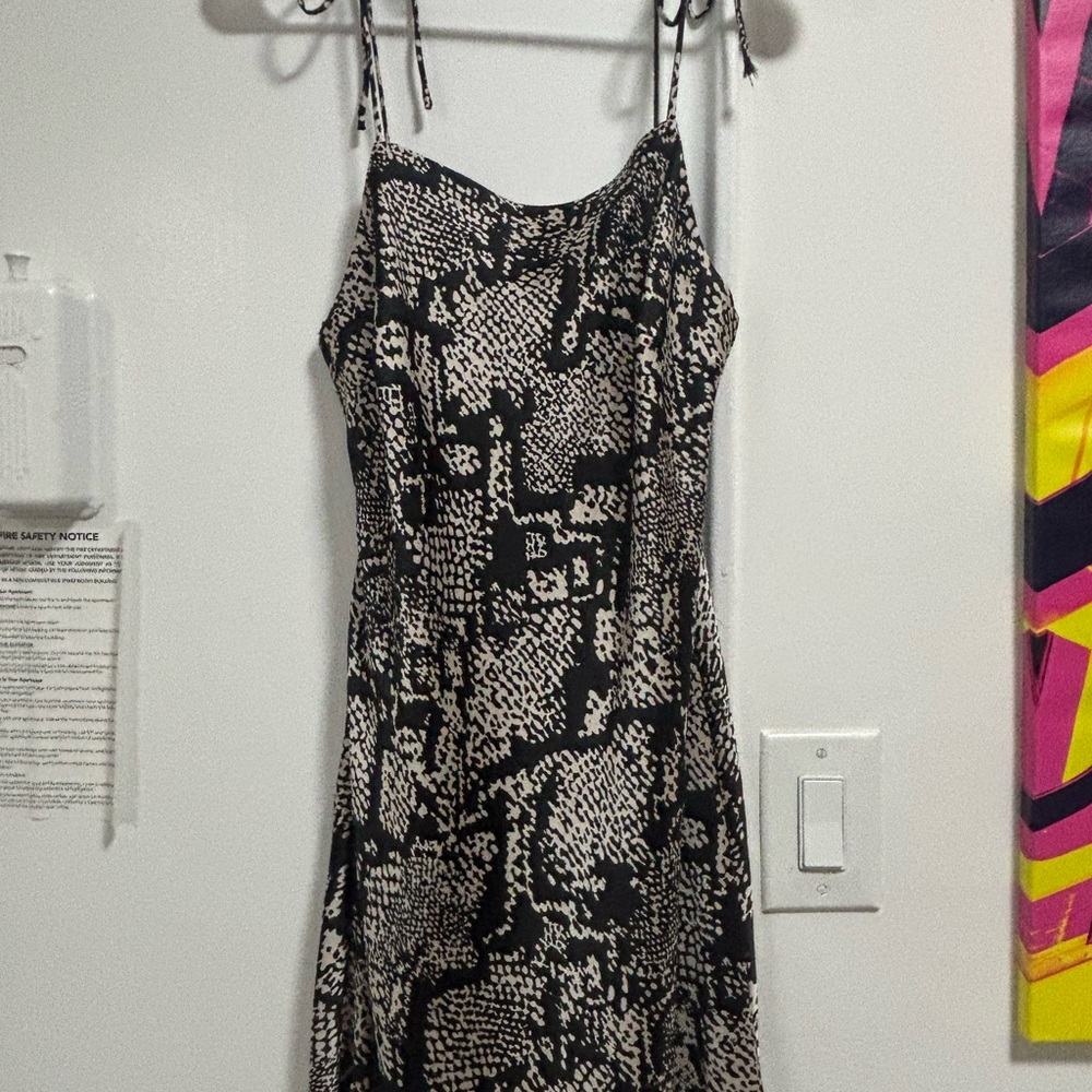 Zara Black and White Slip Dress Spaghetti Strap Sleeveless